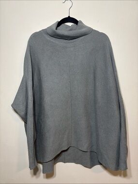Sage Green Cowl Neck Poncho Sweater